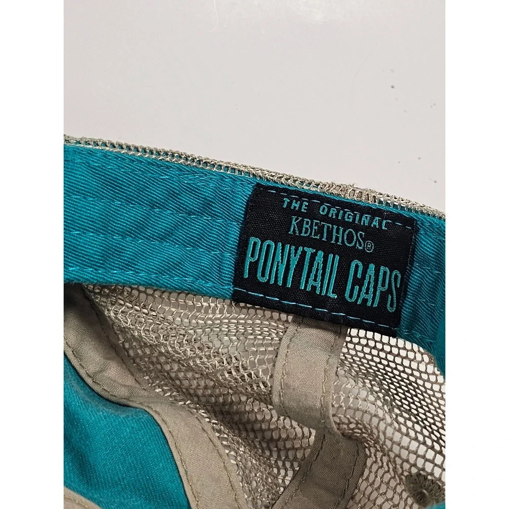 KBETHOS Ponytail‎ Trucker Hat Teal Pink Camper Trailer Distressed Mesh Cap
